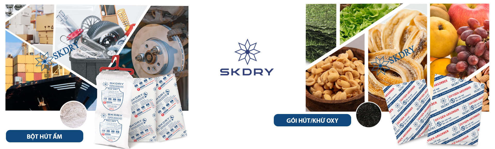 SKDry_Goi-hut-chong-am-Silicagel-Bot-hut-am; Gói hút ẩm; Gói chống ẩm; Bột hút ẩm; Gói hút oxy